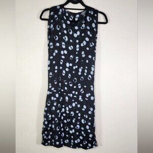 Vince Polka Dot Sleeveless Sheath Dress Back Tie Waist Size M